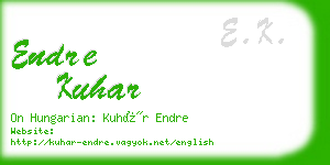 endre kuhar business card